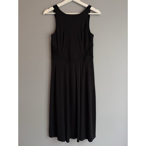 Ashley Graham Dresses & Skirts - Ashley Beyond Black Midi Dress Size 4 Sleeveless Fit Flare Minimalist Workwear